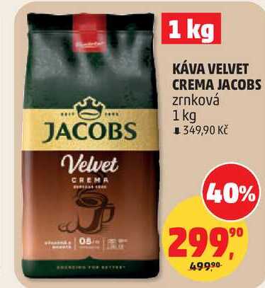 KÁVA VELVET CREMA JACOBS zrnková, 1 kg