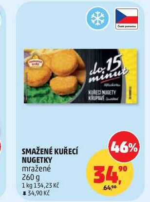 SMAŽENÉ KUŘECÍ NUGETKY mražené, 260 g