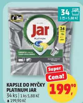KAPSLE DO MYČKY PLATINUM JAR, 34 ks
