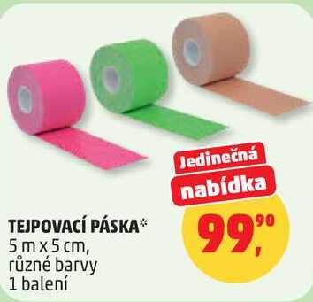 TEJPOVACÍ PÁSKA 5 mx5 cm, různé barvy, 1 balení  