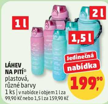 LÁHEV NA PITÍ plastová, různé barvy, 1 ks  