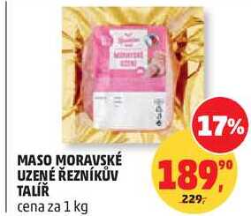 MASO MORAVSKÉ UZENÉ ŘEZNÍKŮV TALÍŘ, 1 kg