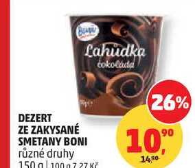 DEZERT ZE ZAKYSANÉ SMETANY BONI různé druhy, 150 g