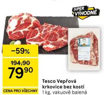 Tesco Vepřová krkovice bez kosti, 1 kg