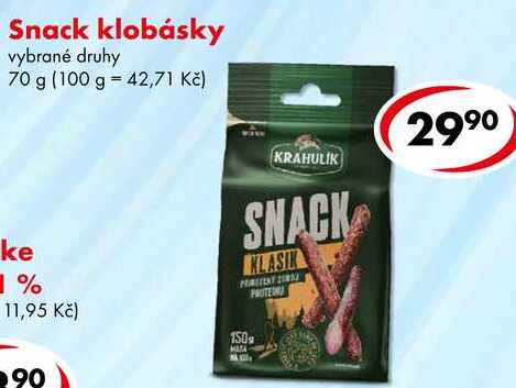 Snack klobásky, 70 g
