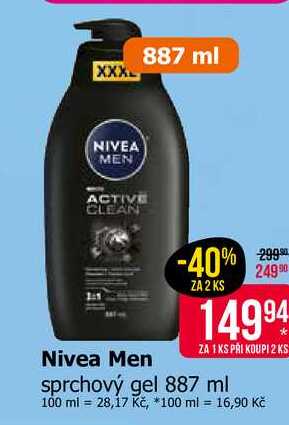 Nivea Men sprchový gel 887 ml