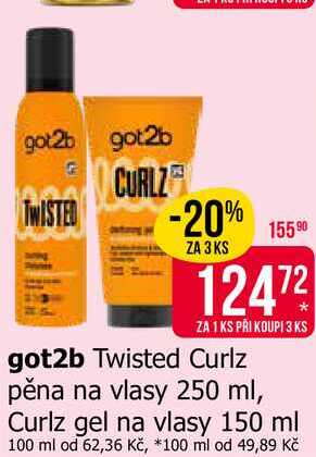 got2b Twisted Curlz pěna na vlasy 250 ml