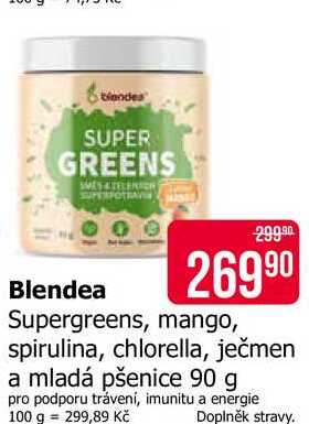 Blendea Supergreens, mango, spirulina, chlorella, ječmen a mladá pšenice 90 g