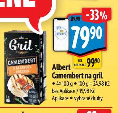 Albert Camembert na gril 4x100 g