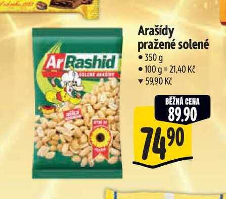 Arašídy pražené solené 350 g