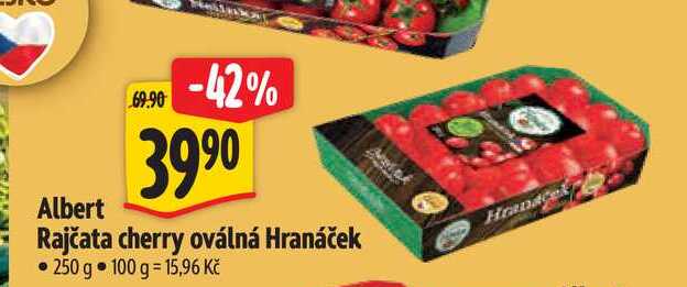 Albert Rajčata cherry oválná Hranáček 250 g