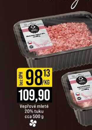 Vepřové mleté 20% tuku cca 500 g