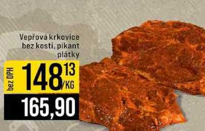 Vepřová krkovice bez kosti, pikant plátky 1kg