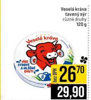 Veselá kráva tavený sýr různé druhy 120 g