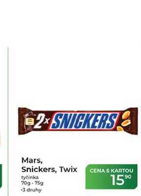 Mars, Snickers, Twix tyčinka 70g - 75g