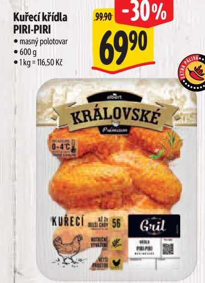 Kuřecí křídla PIRI-PIRI, 600 g