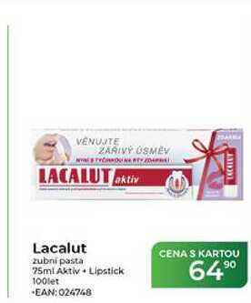 Lacalut zubní pasta 75ml Aktiv Lipstick 100let