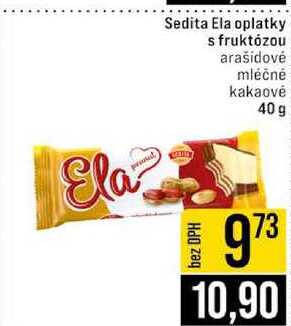 Ela Sedita Ela oplatky s fruktózou arašidové mléčné kakaové 40 g