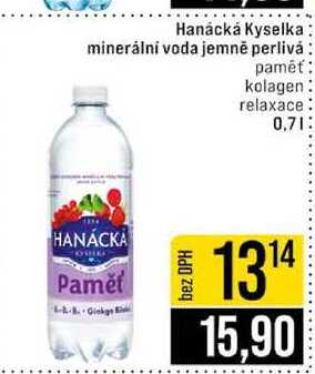 Hanácká Kyselka minerálni voda jemně perlivá paměť kolagen relaxace 0.7l