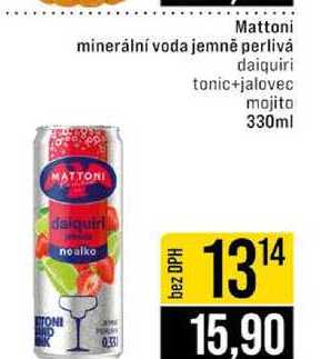 Mattoni minerální voda jemně perlivá daiquiri tonic+jalovec mojito 330ml