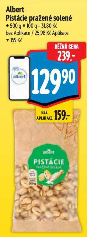 Albert Pistácie pražené solené, 500 g