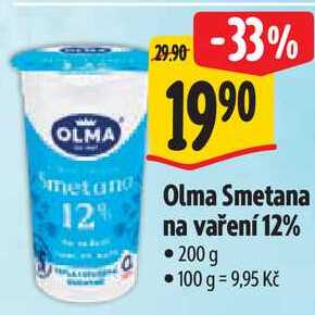 Olma Smetana na vaření 12%, 200 g