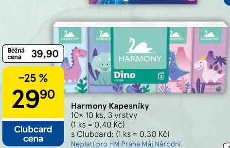 Dino Harmony Kapesníky, 10x 10 ks. 3 vrstvy