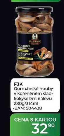 FJK Gurmánské houby v kořeněném sladkokyselém nálevu 280g/314ml