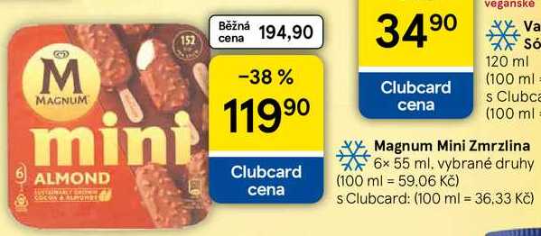 Magnum Mini Zmrzlina, 6x 55 ml, vybrané druhy