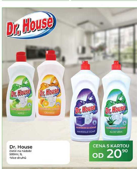 Dr. House čistič na nádobí 500ml, 1L