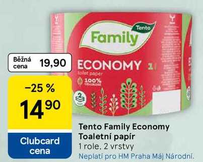 Tento Family Economy Toaletní papír, 1 role, 2 vrstvy