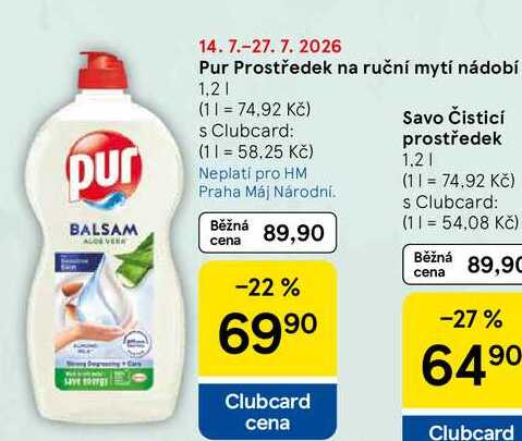 Pur Prostředek na ruční mytí nádobí, 1,2 l
