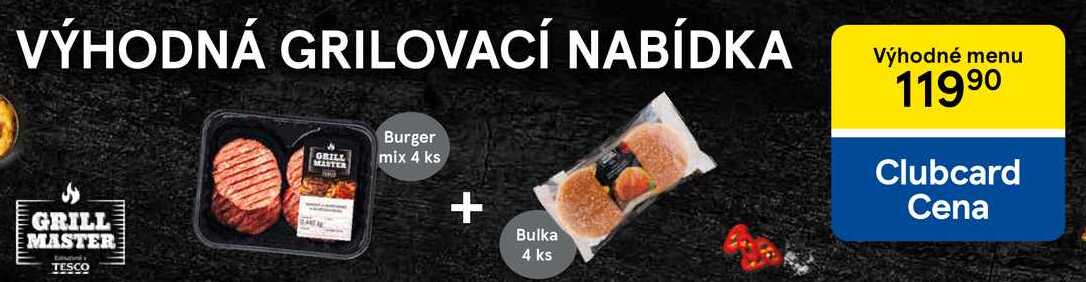 VÝHODNÁ GRILOVACÍ NABÍDKA Burger mix 4 ks + Bulka 4 ks