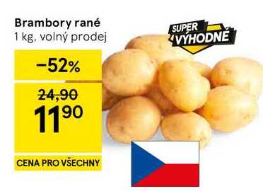 Brambory rané, 1 kg, volný prodej