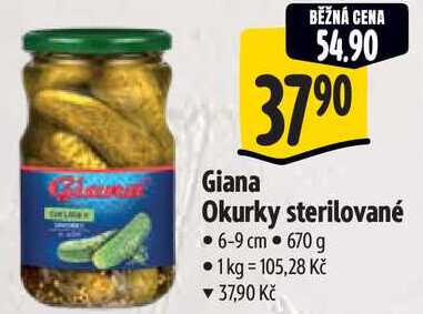 Giana Okurky sterilované, 670 g