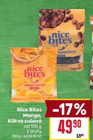 Nice Bites Mango, Klikva sušená od 100 g