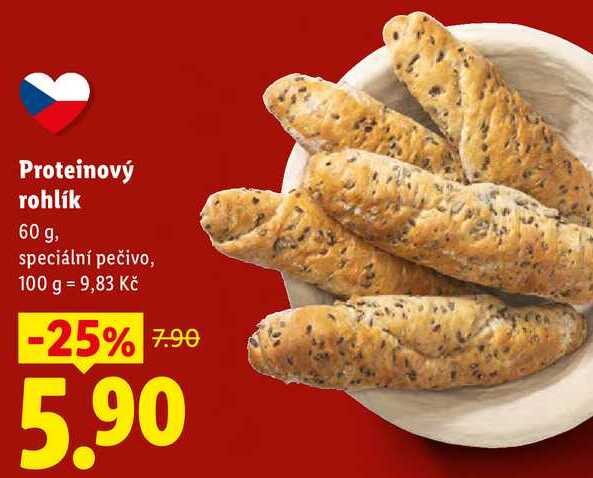 Proteinový rohlík, 60 g