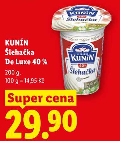 KUNÍN Šlehačka De Luxe 40%, 200 g