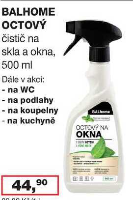 Balhome octový čistič na skla a okna, 500 ml