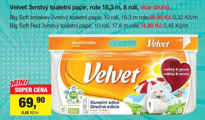 Velvet 3vrstvý toaletní papír 8 rolí