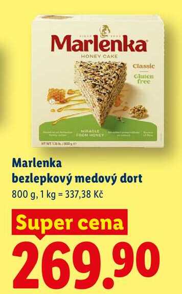 Marlenka bezlepkový medový dort, 800 g
