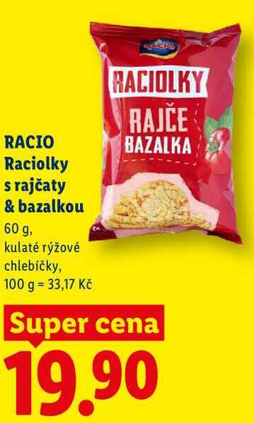 RACIO Raciolky s rajčaty & bazalkou, 60 g