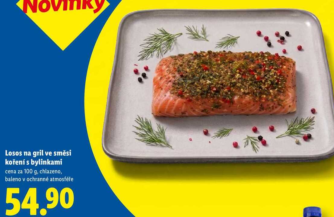 Losos na gril ve směsi koření s bylinkami, cena za 100 g