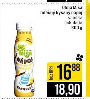 Olma Miša mléčný kysaný nápoj vanilka čokoláda 300 g