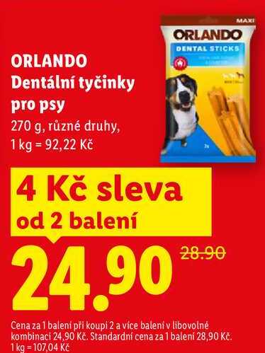 ORLANDO Dentální tyčinky pro psy, 270 g