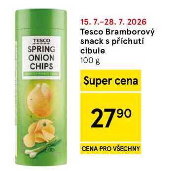 Tesco Bramborový snack s příchutí cibule, 100 g