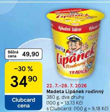 Madeta Lipánek rodinný, 380 g