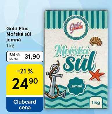Gold Plus Mořská sůl jemná, 1 kg
