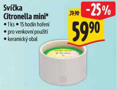 Svíčka Citronella mini