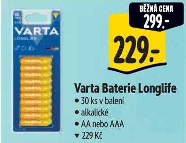 Varta Baterie Longlife, 30 ks